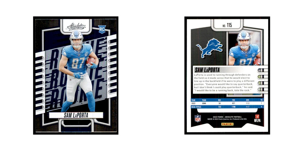 2023 Panini Absolute Foil Sam LaPorta RC Lions #115