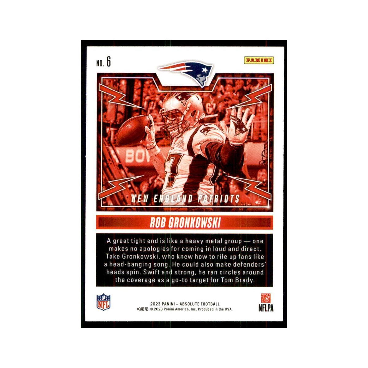 2023 Panini Absolute Rock Out Rob Gronkowski Patriots #6