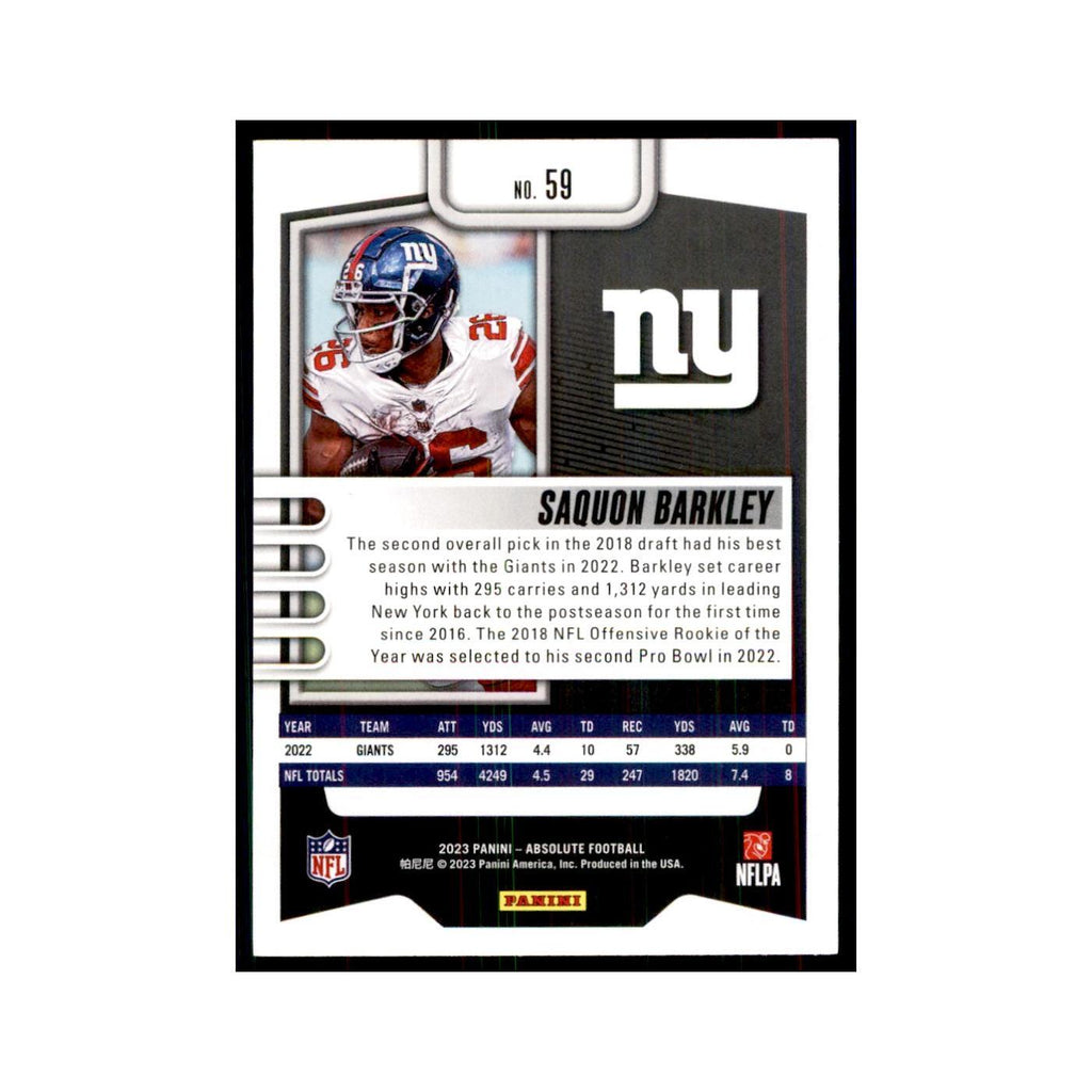 2023 Panini Absolute Green Saquon Barkley Giants #59