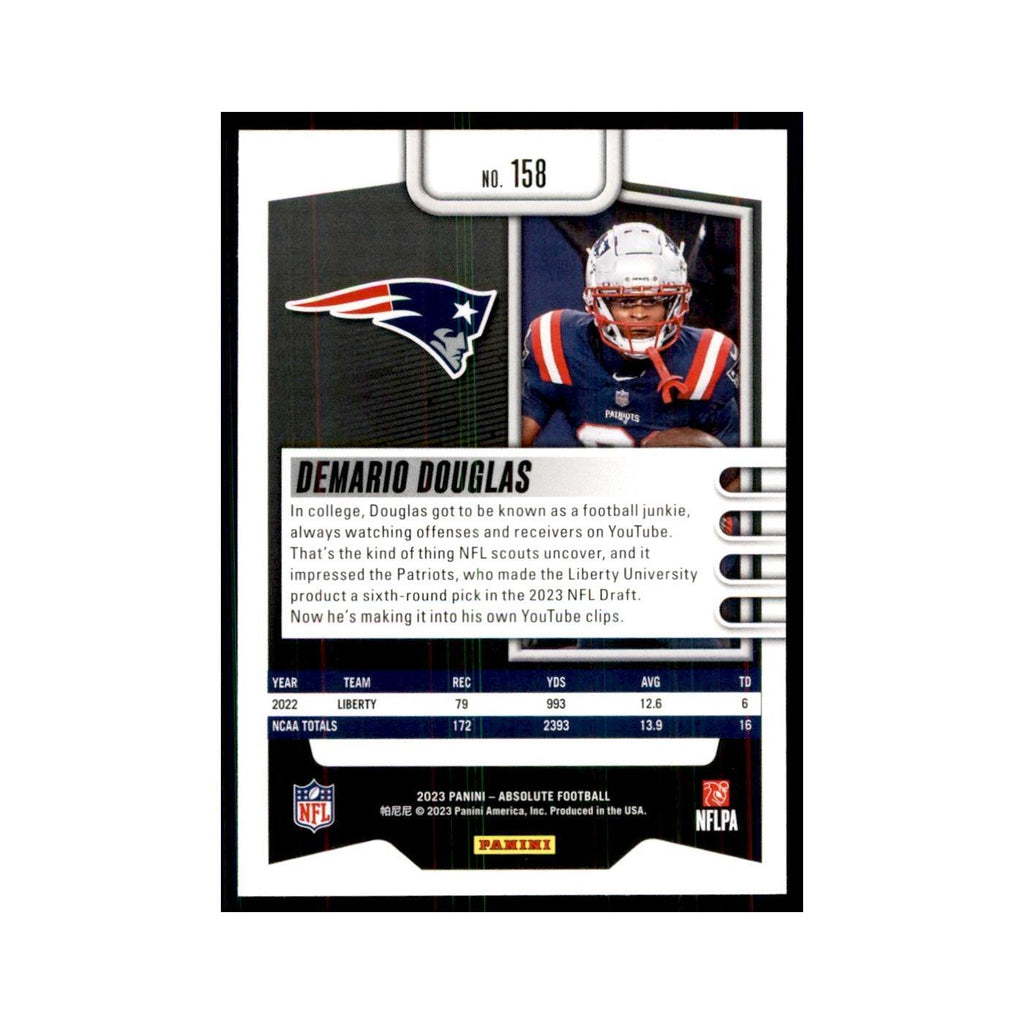 2023 Panini Absolute Foil Demario Douglas RC Patriots #158