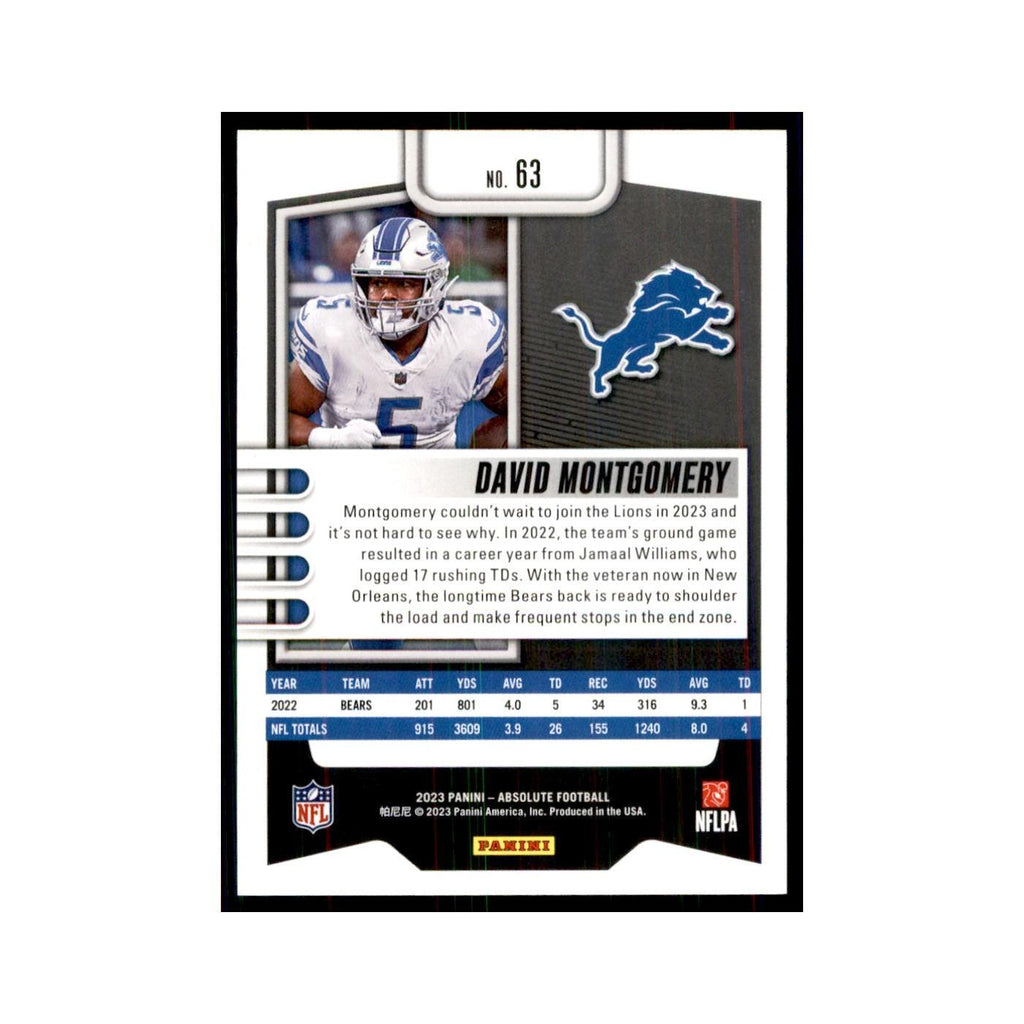 2023 Panini Absolute Green David Montgomery Lions #63