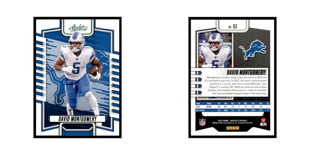 2023 Panini Absolute Green David Montgomery Lions #63