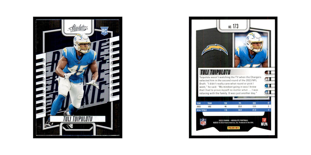 2023 Panini Absolute Foil Tuli Tuipulotu RC Chargers #173