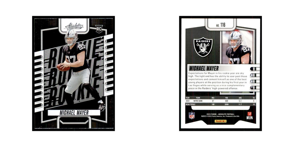 2023 Panini Absolute Foil Michael Mayer RC Raiders #116