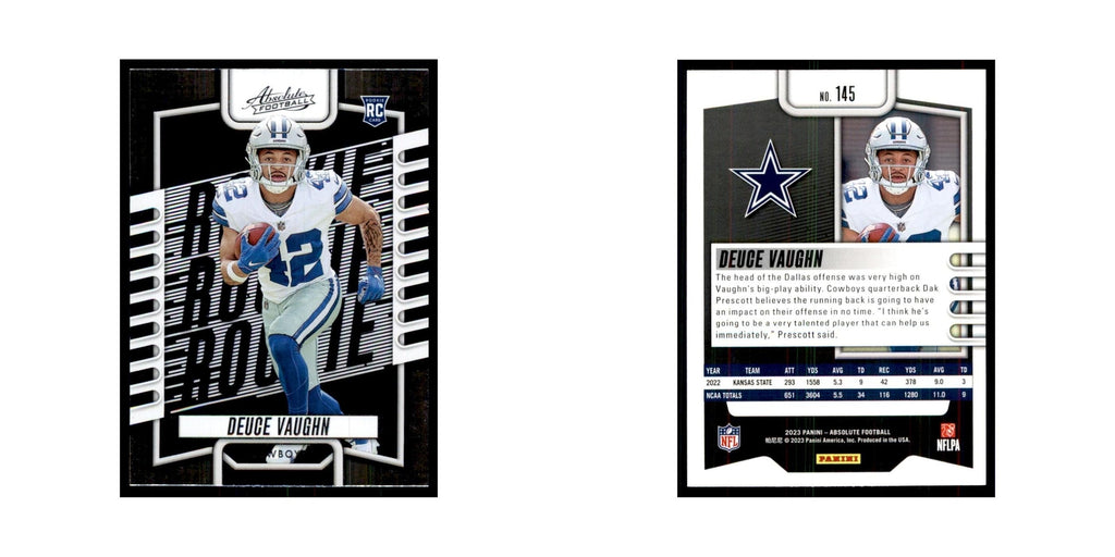 2023 Panini Absolute Foil Deuce Vaughn RC Cowboys #145