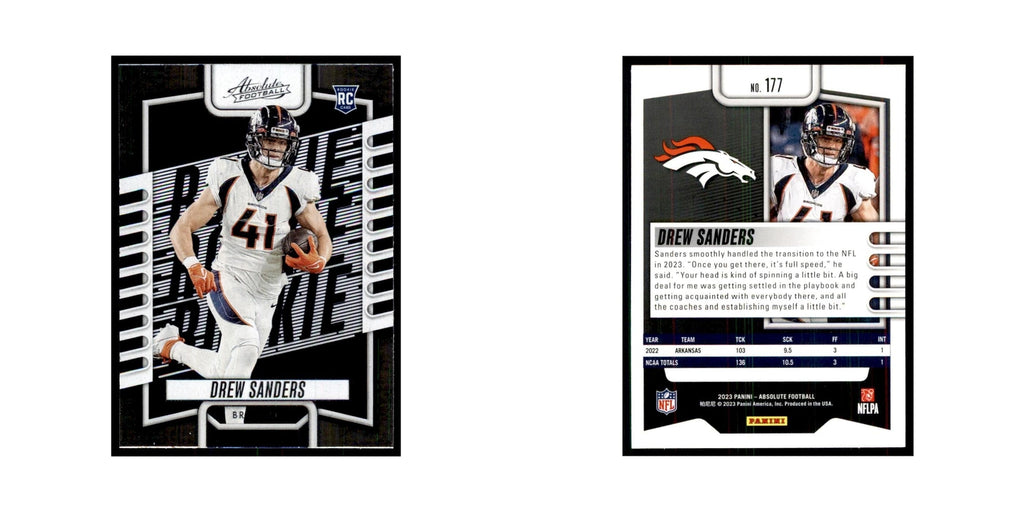 2023 Panini Absolute Foil Drew Sanders RC Broncos #177