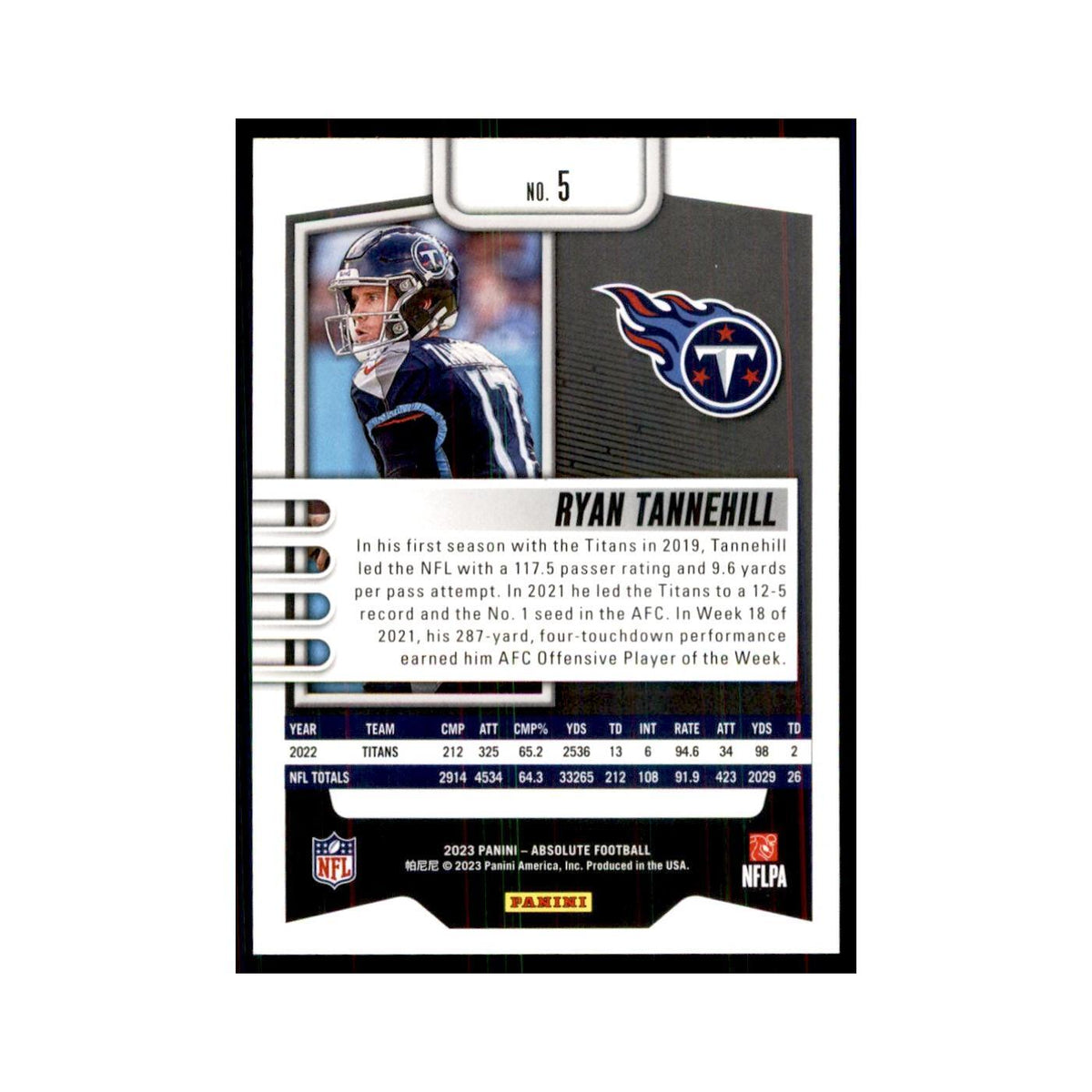 2023 Panini Absolute Green Ryan Tannehill Titans #5