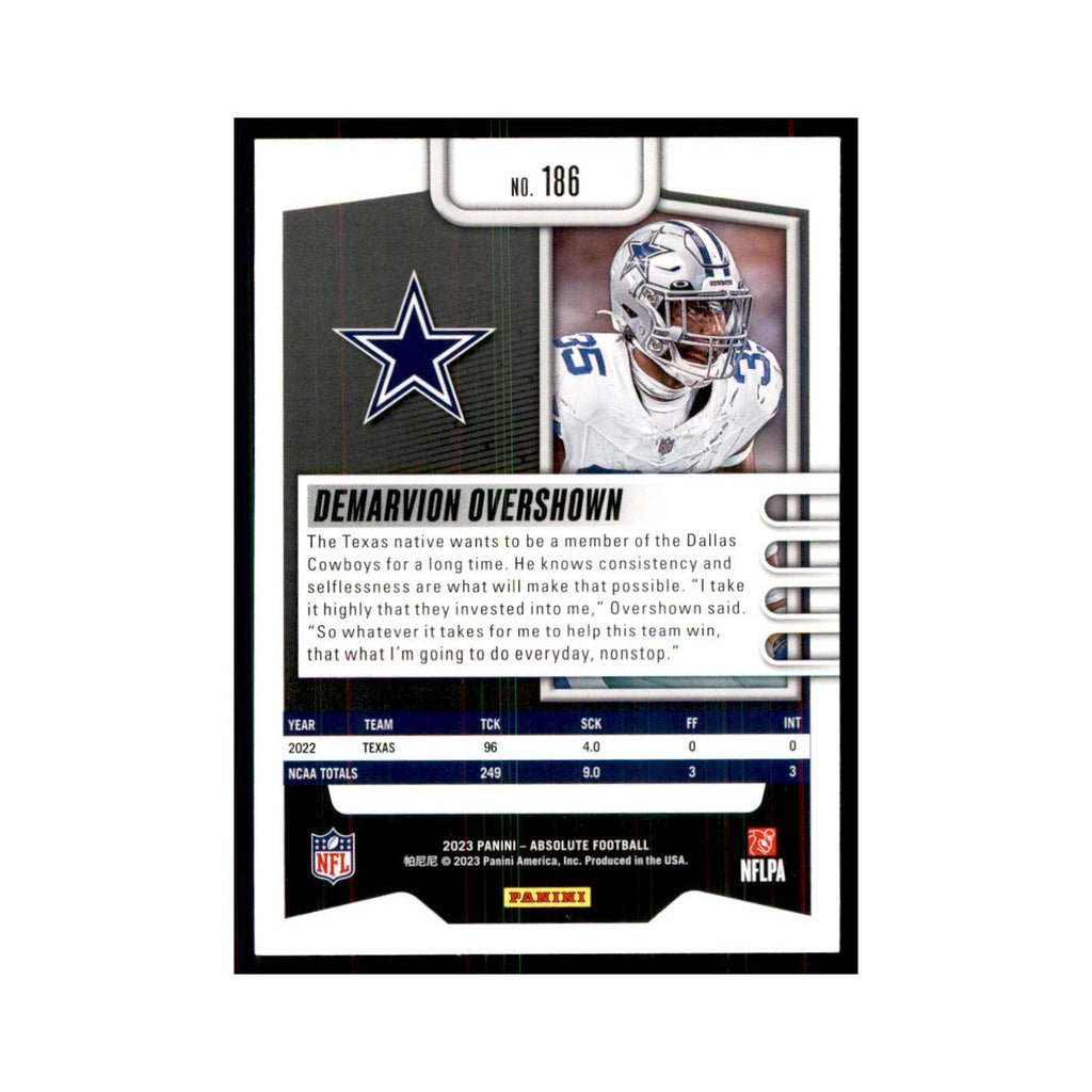 2023 Panini Absolute Foil Demarvion Overshown RC Cowboys #186