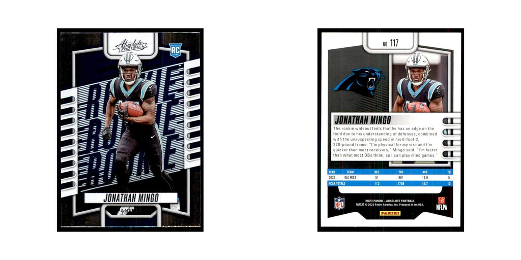 2023 Panini Absolute Foil Jonathan Mingo RC Panthers #117