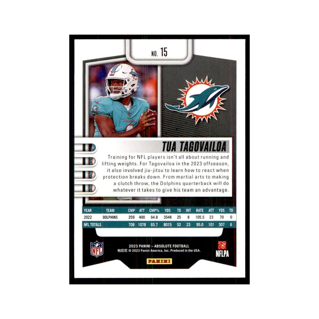 2023 Panini Absolute Green Tua Tagovailoa Dolphins #15