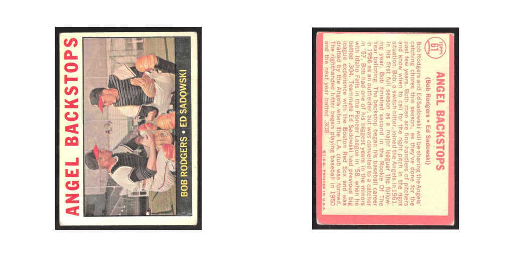 1964 Topps Angel Backstops (Bob Rodgers/Ed Sadowski) Angels #61