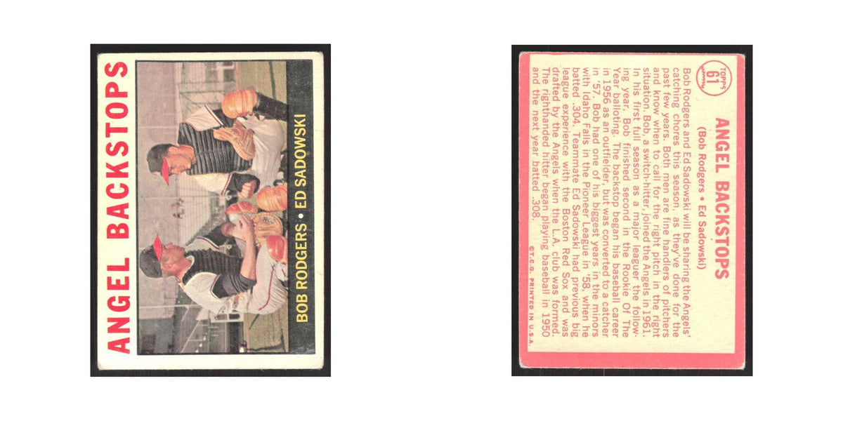 1964 Topps Angel Backstops (Bob Rodgers/Ed Sadowski) Angels #61
