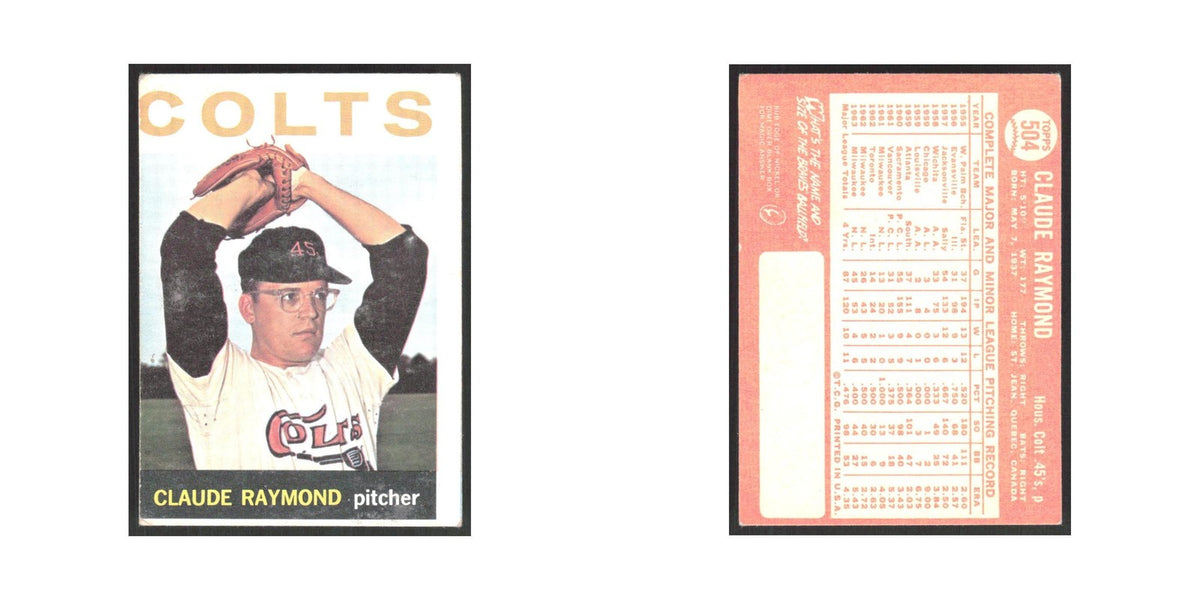 1964 Topps Claude Raymond Houston Colt .45s #504