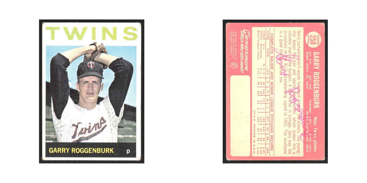 1964 Topps Garry Roggenburk Twins #258