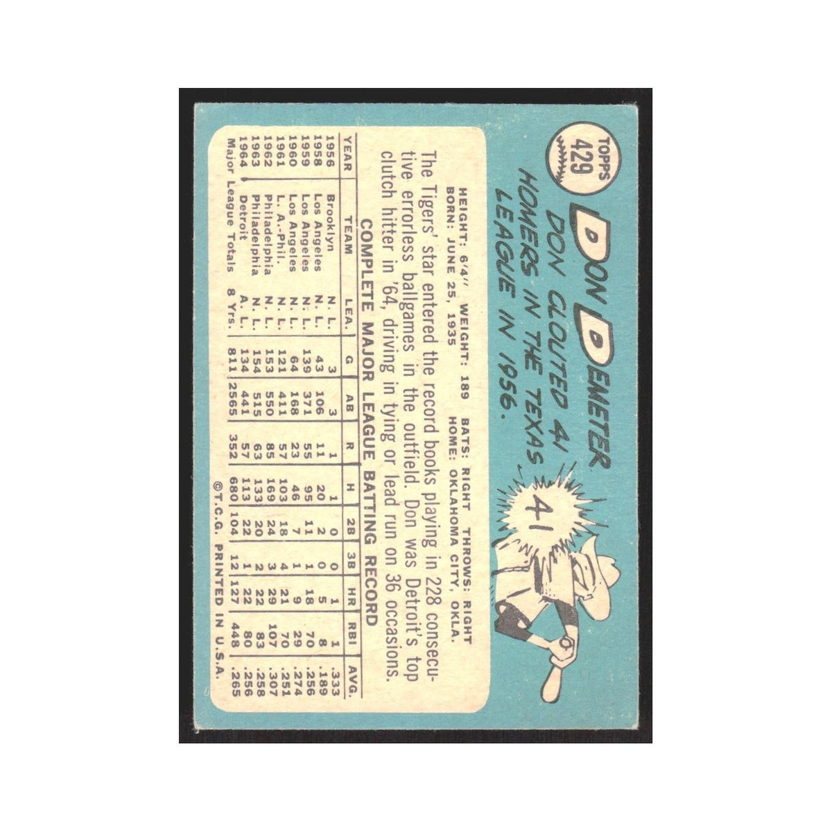 1965 Topps Don Demeter Tigers #429