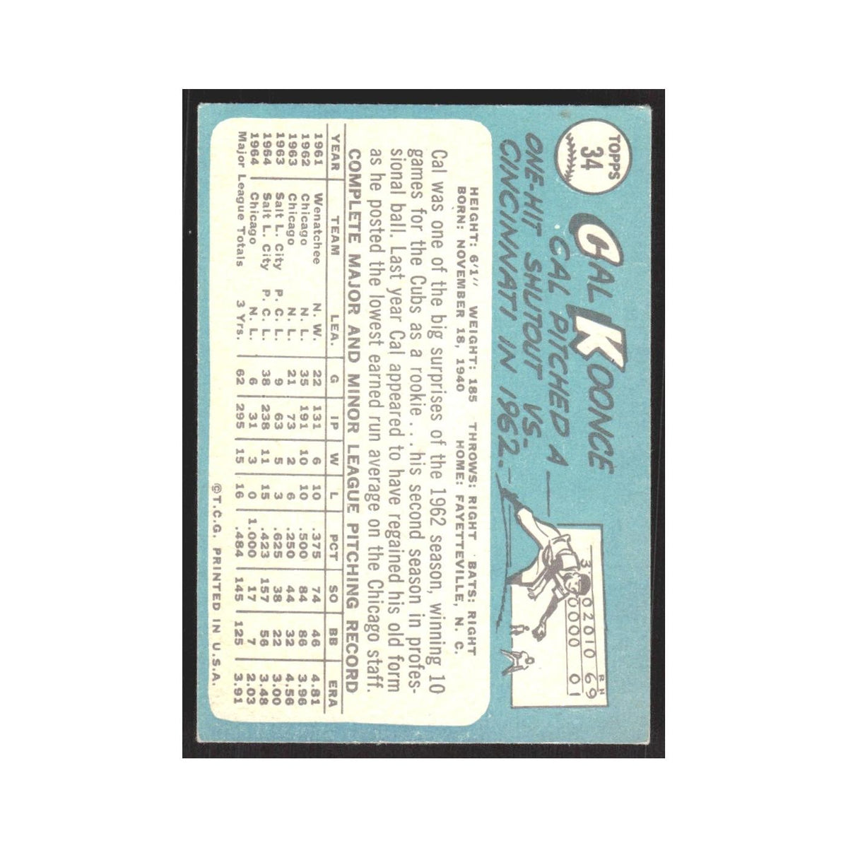 1965 Topps Cal Koonce Cubs #34