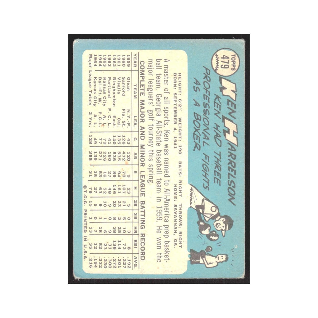 1965 Topps Ken Harrelson Kansas City Athletics #479