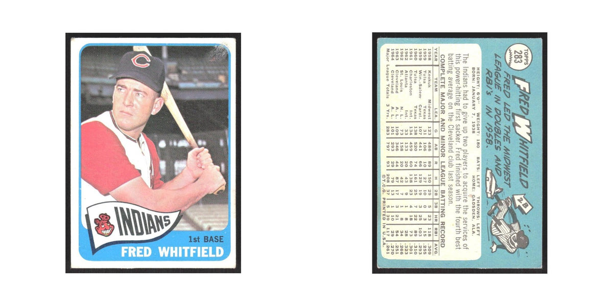 1965 Topps Fred Whitfield Indians #283