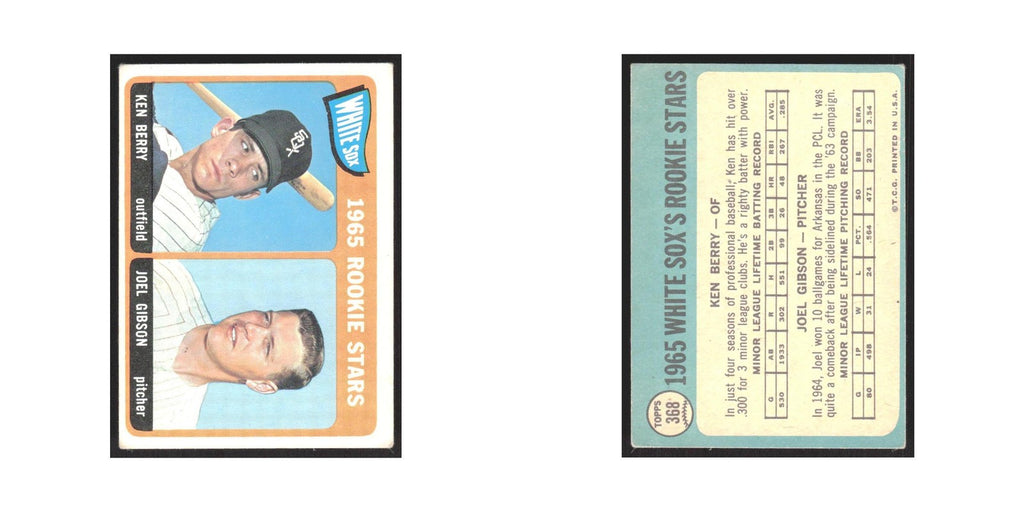 1965 Topps Ken Berry/Joel Gibson RC White Sox #368