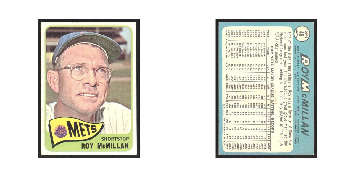 1965 Topps Roy McMillan Mets #45