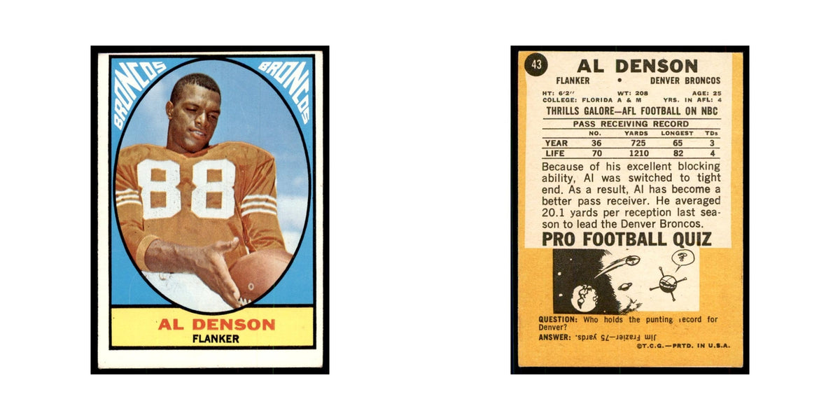 1967 Topps Al Denson Broncos #43