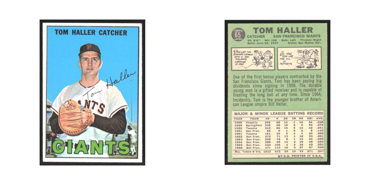 1967 Topps Tom Haller Giants #65