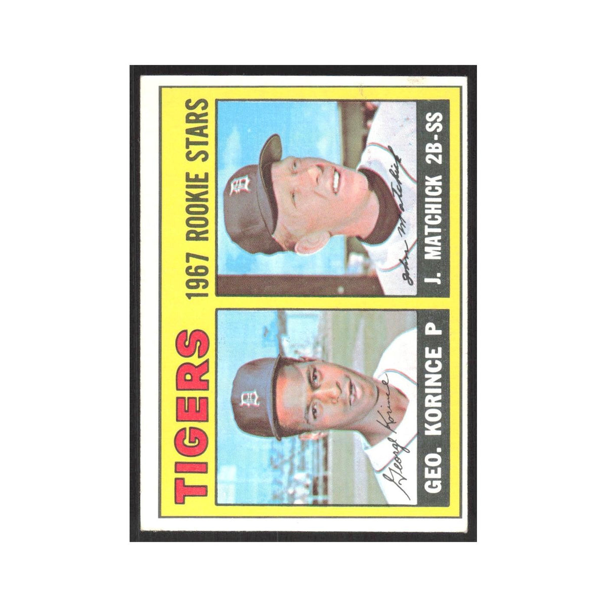 1967 Topps Tigers Rookies - George Korince/John Matchick RC Tigers #72