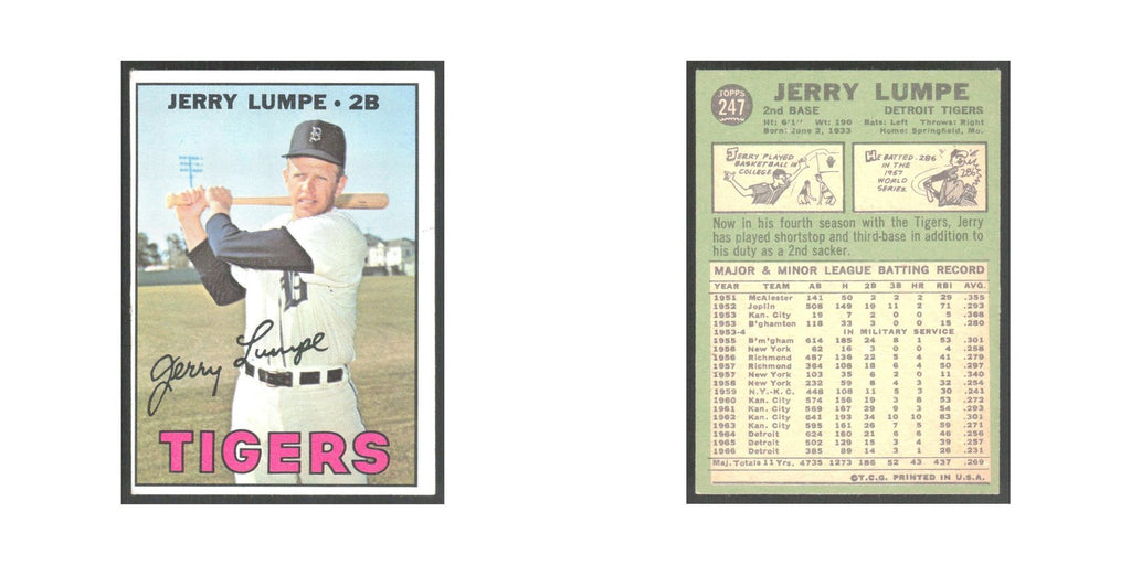 1967 Topps Jerry Lumpe Tigers #247
