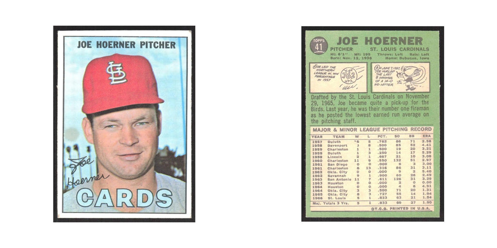 1967 Topps Joe Hoerner Cardinals #41
