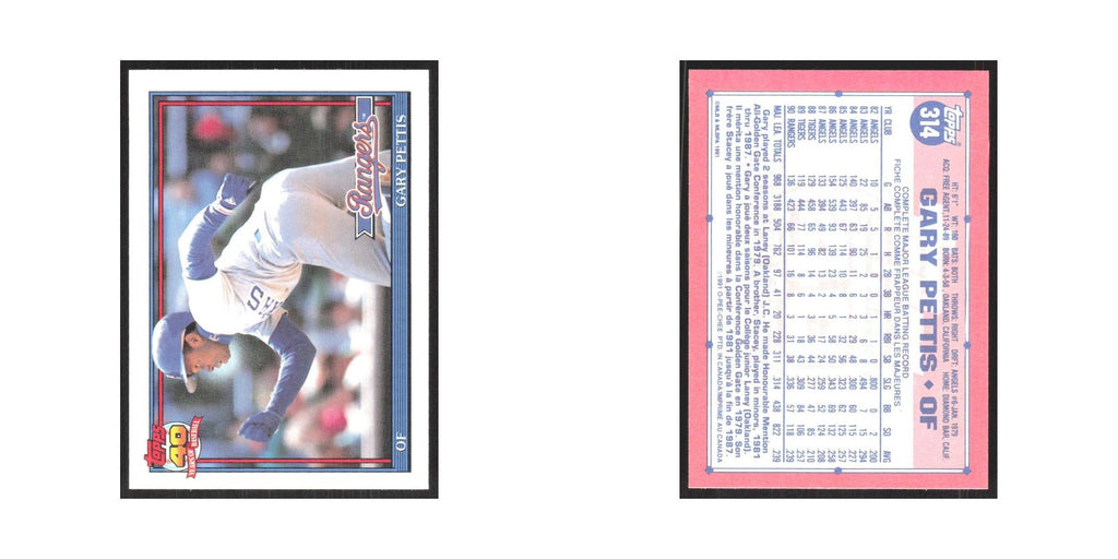 1991 O-Pee-Chee Gary Pettis Rangers #314