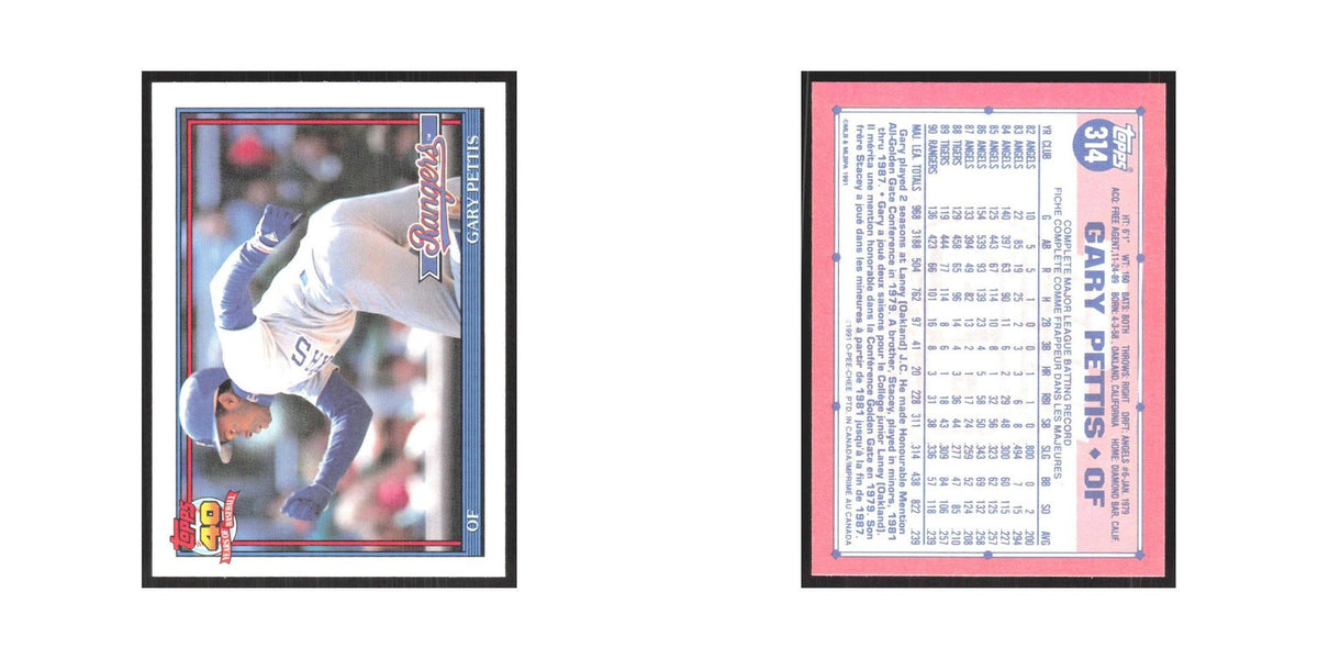 1991 O-Pee-Chee Gary Pettis Rangers #314
