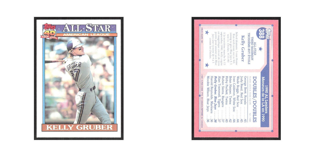 1991 O-Pee-Chee Kelly Gruber Blue Jays #388