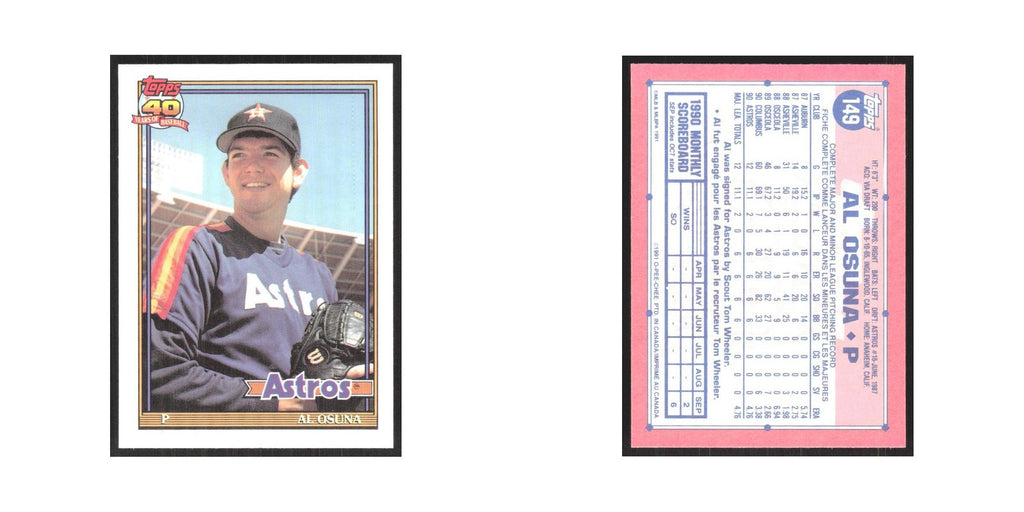 1991 O-Pee-Chee Al Osuna Astros #149