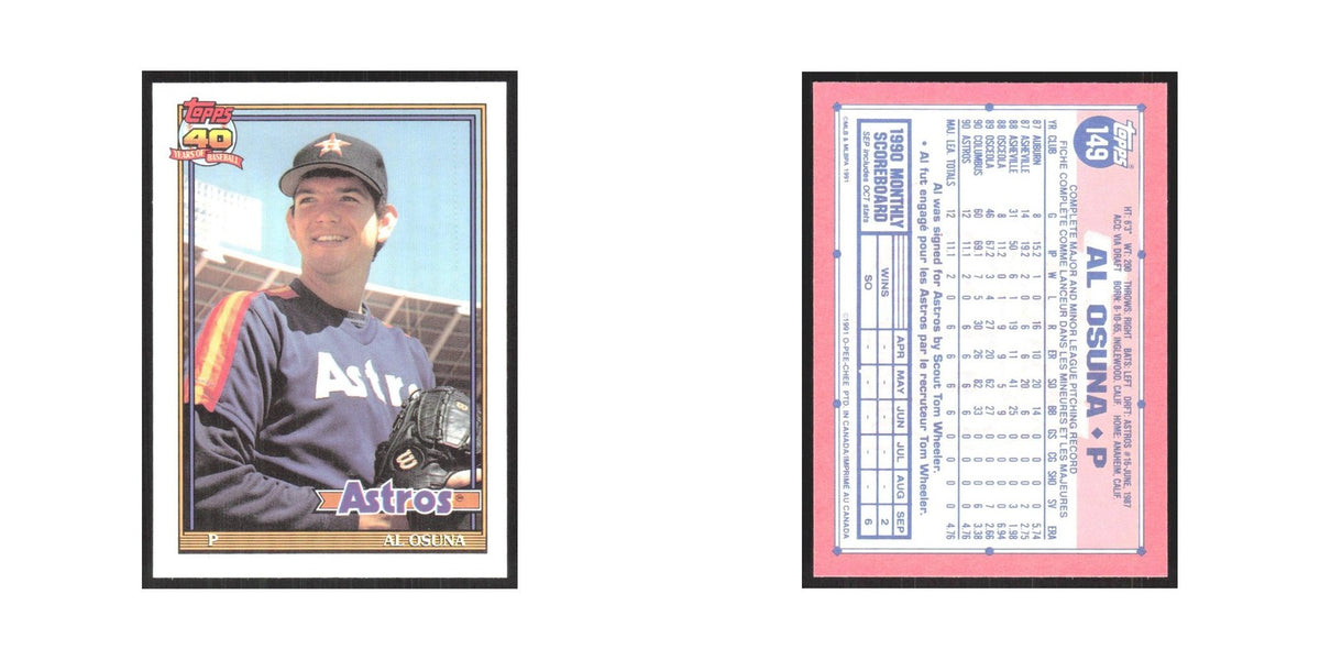 1991 O-Pee-Chee Al Osuna Astros #149