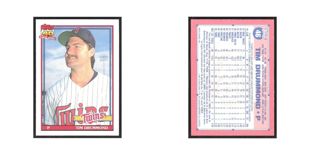 1991 O-Pee-Chee Tim Drummond Twins #46