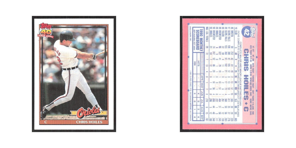 1991 O-Pee-Chee Chris Hoiles Orioles #42