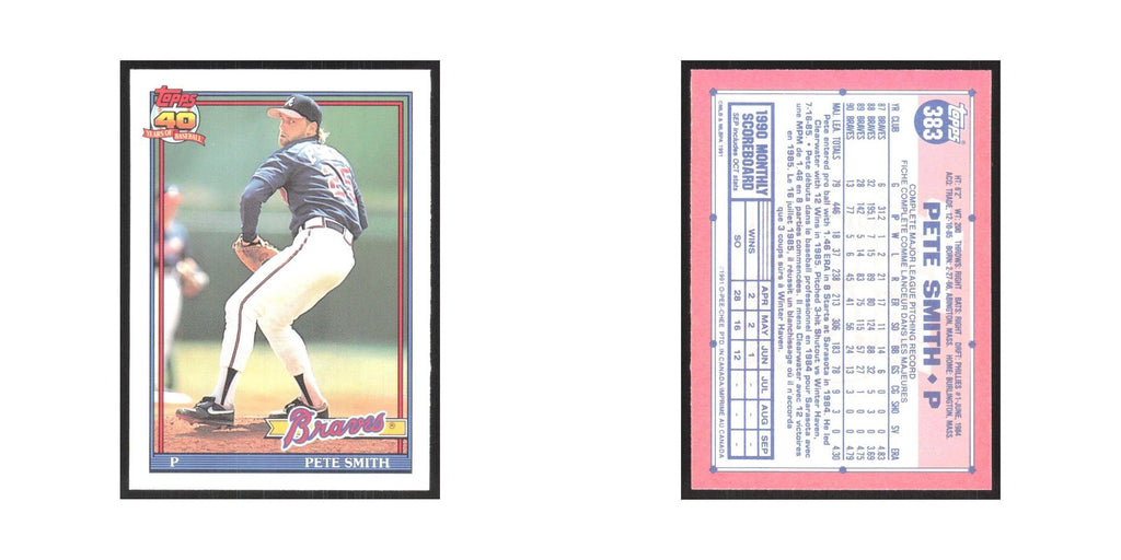 1991 O-Pee-Chee Pete Smith Braves #383