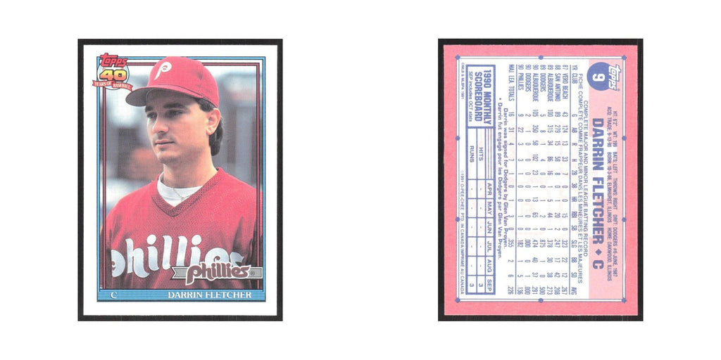 1991 O-Pee-Chee Darrin Fletcher Phillies #9