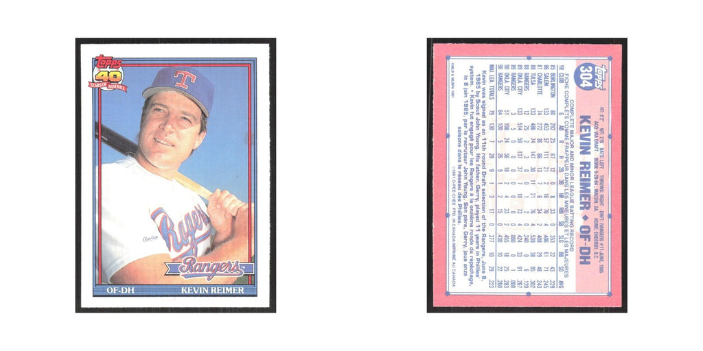1991 O-Pee-Chee Kevin Reimer Rangers #304