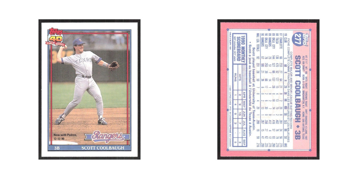 1991 O-Pee-Chee Scott Coolbaugh Rangers #277