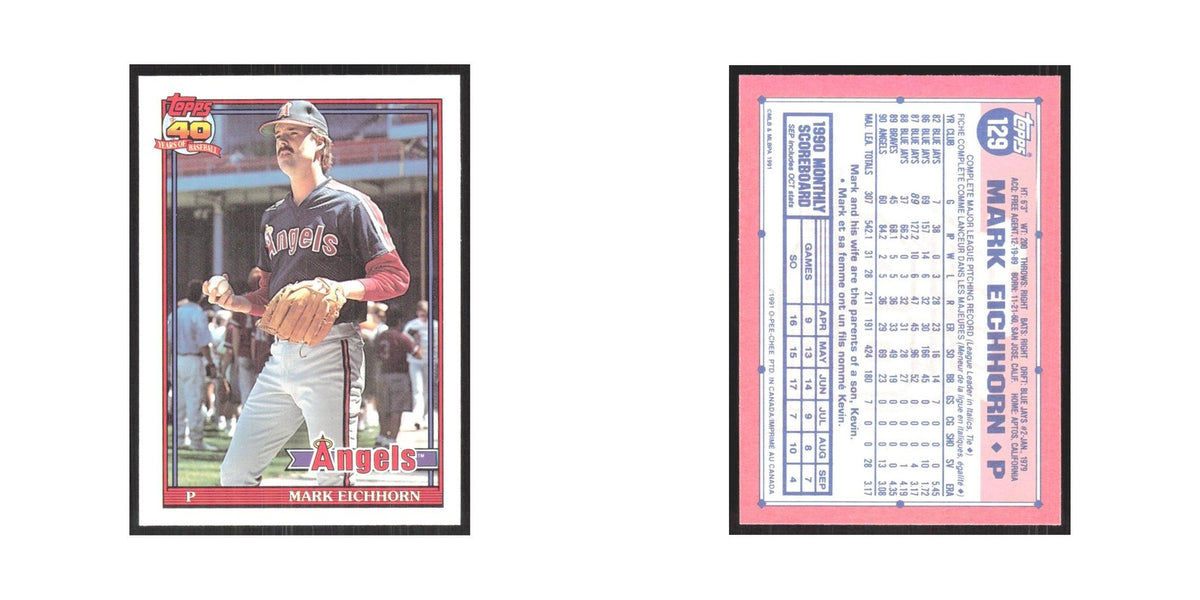 1991 O-Pee-Chee Mark Eichhorn Angels #129