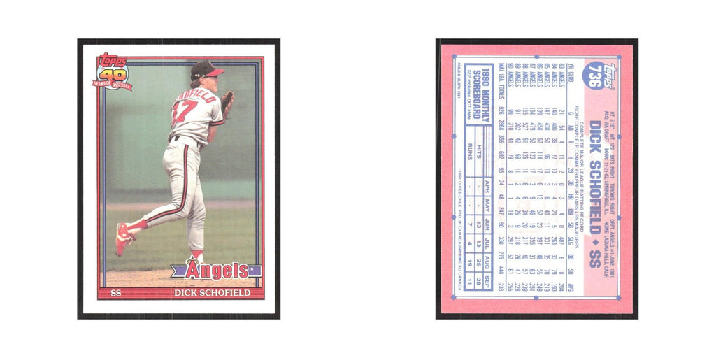 1991 O-Pee-Chee Dick Schofield Angels #736