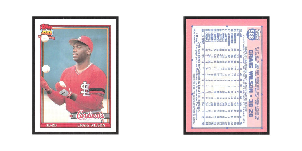 1991 O-Pee-Chee Craig Wilson RC Cardinals #566