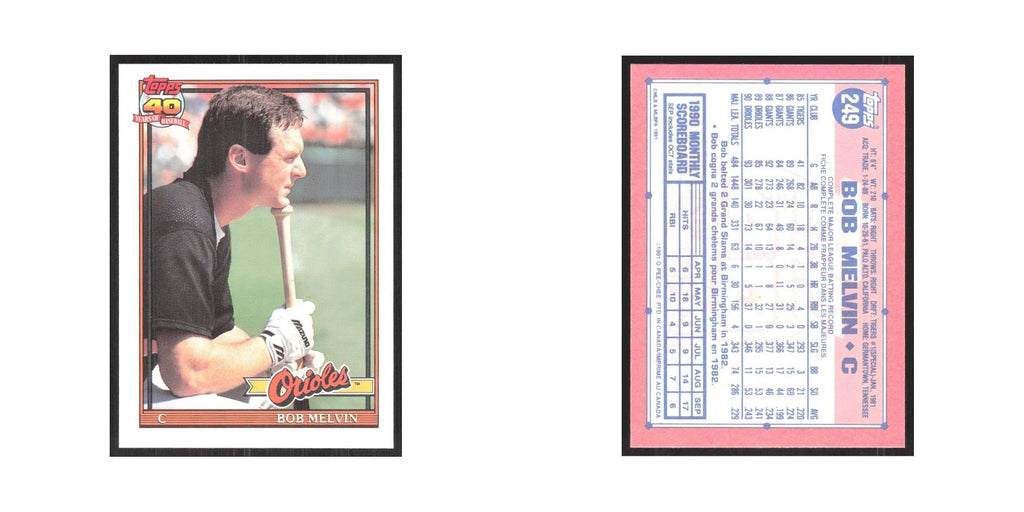 1991 O-Pee-Chee Bob Melvin Orioles #249