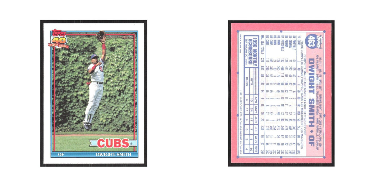 1991 O-Pee-Chee Dwight Smith Cubs #463