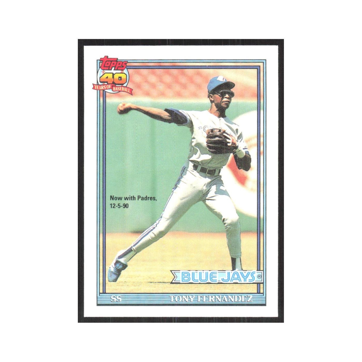 1991 O-Pee-Chee Tony Fernandez Blue Jays #320