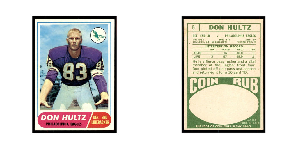 1968 Topps Don Hultz Eagles #6