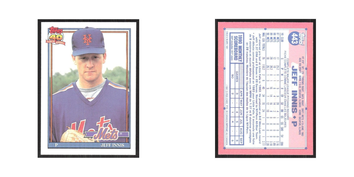 1991 O-Pee-Chee Jeff Innis Mets #443