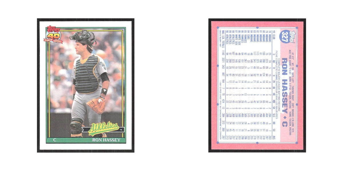 1991 O-Pee-Chee Ron Hassey Athletics #327
