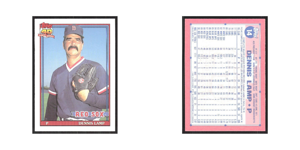 1991 O-Pee-Chee Dennis Lamp Red Sox #14